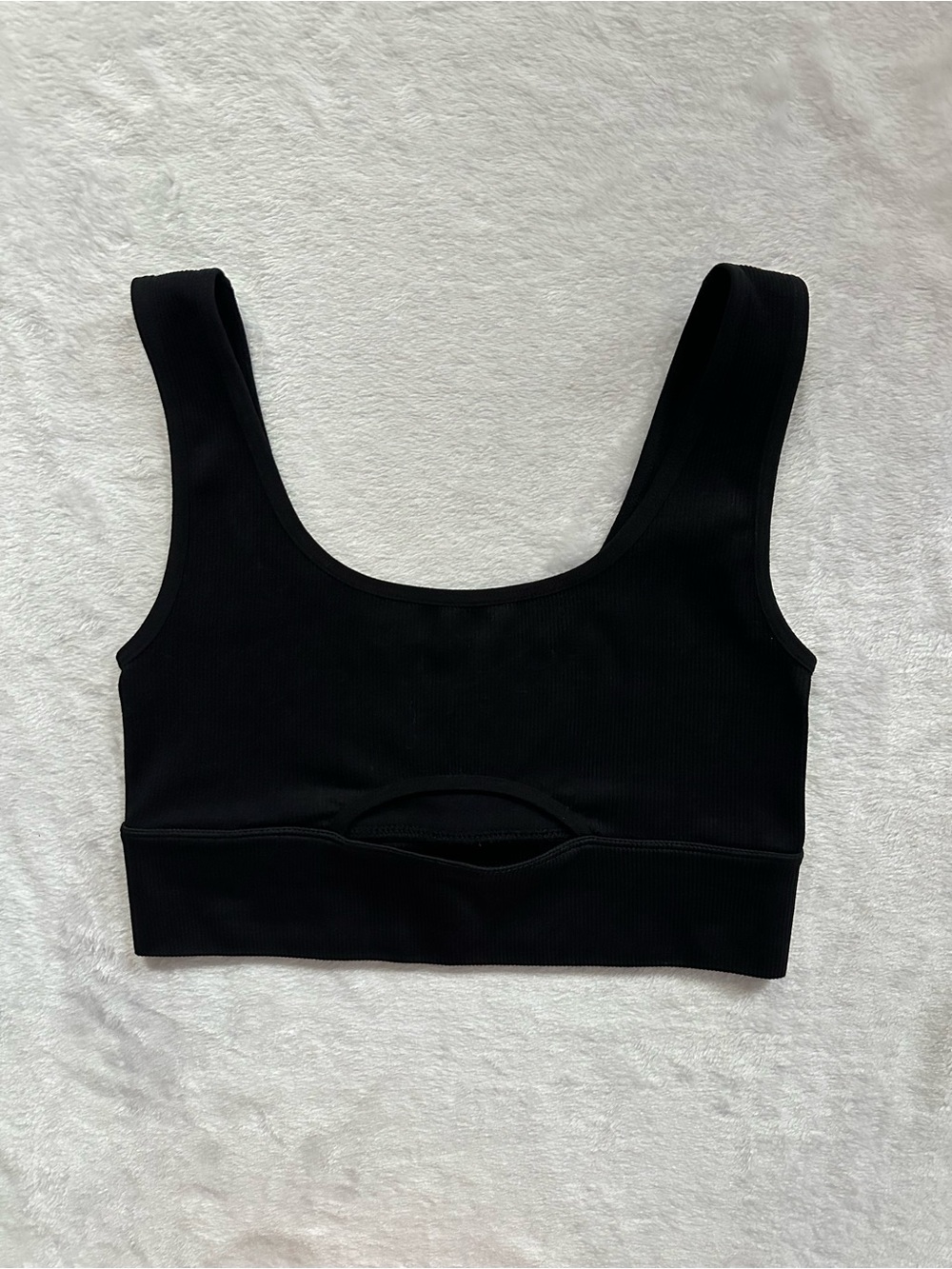 Better Be Ribbed Cut Out Sports Bra Black Size M/L  Sporty Activewear Athletic